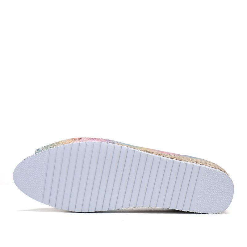 Bunte Espadrille-damen Bequeme Keil-peep-toe-plattformen