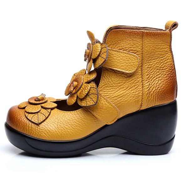 Damen-echtleder-blumen-retro-klettverschluss-platporm-schuhe