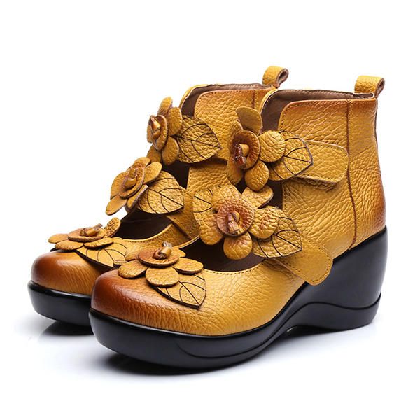 Damen-echtleder-blumen-retro-klettverschluss-platporm-schuhe