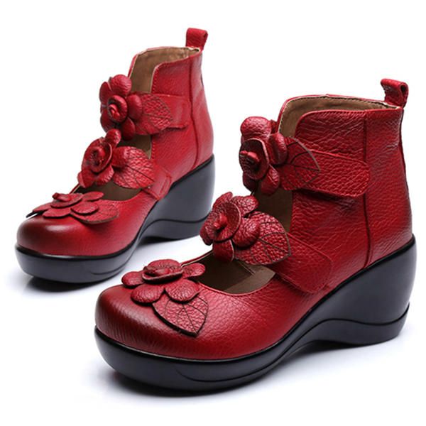 Damen-echtleder-blumen-retro-klettverschluss-platporm-schuhe