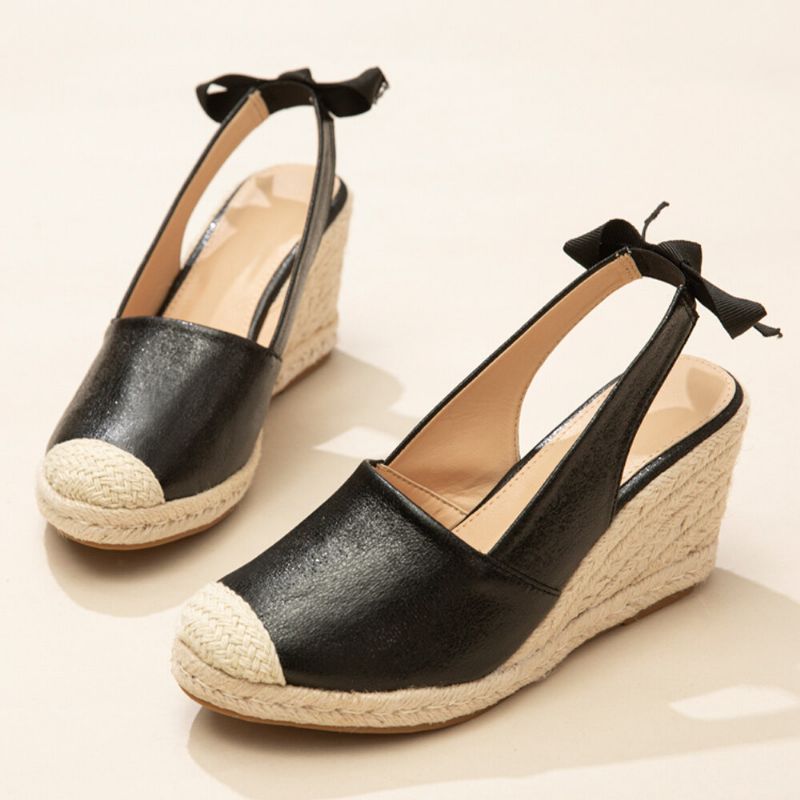 Damen-espadrille-sandalen Mit Keilabsatz Und Geschlossener Zehenpartie