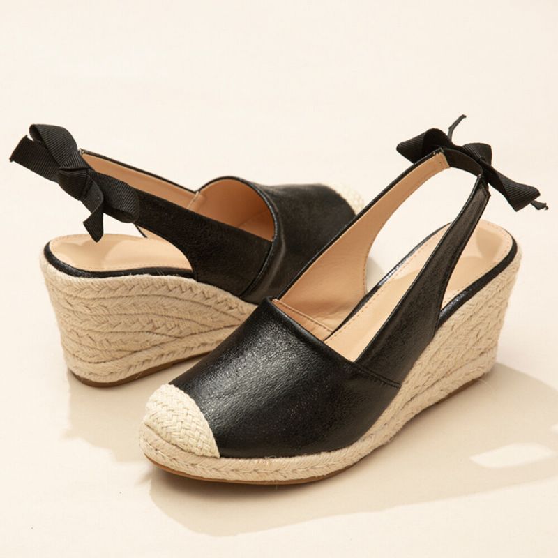 Damen-espadrille-sandalen Mit Keilabsatz Und Geschlossener Zehenpartie