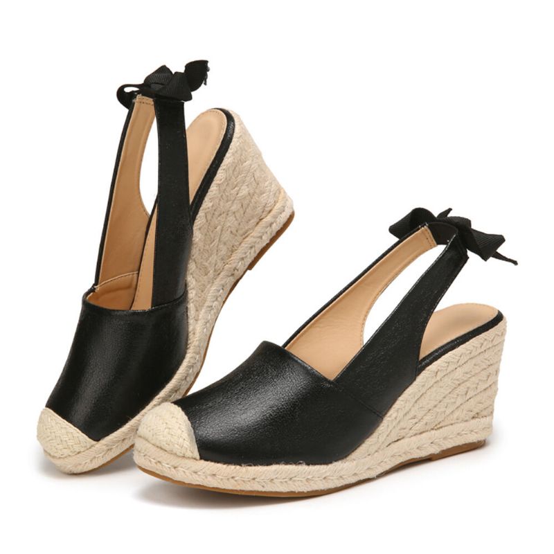 Damen-espadrille-sandalen Mit Keilabsatz Und Geschlossener Zehenpartie