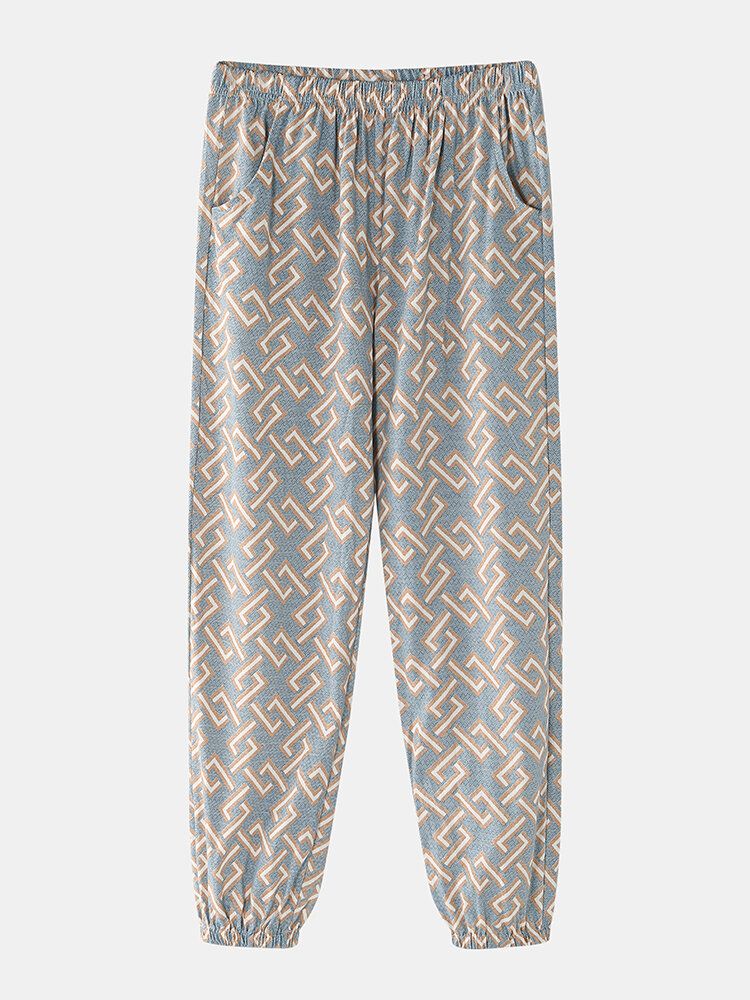 Elastische Taillentasche Mit Plaid-print Für Herren Gemütliche Nachtwäsche-hose Für Zuhause