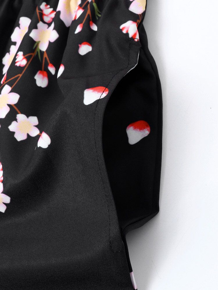 Offener Kimono Mit Blumenmuster Für Herren Lockere Zweiteilige Outfits