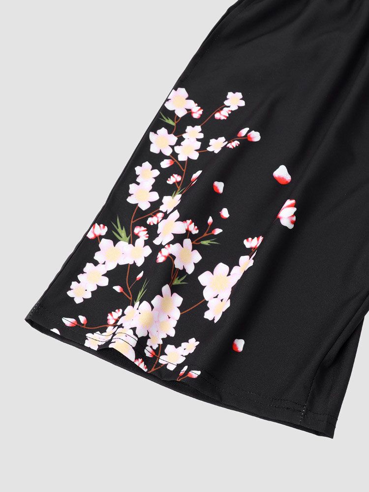 Offener Kimono Mit Blumenmuster Für Herren Lockere Zweiteilige Outfits