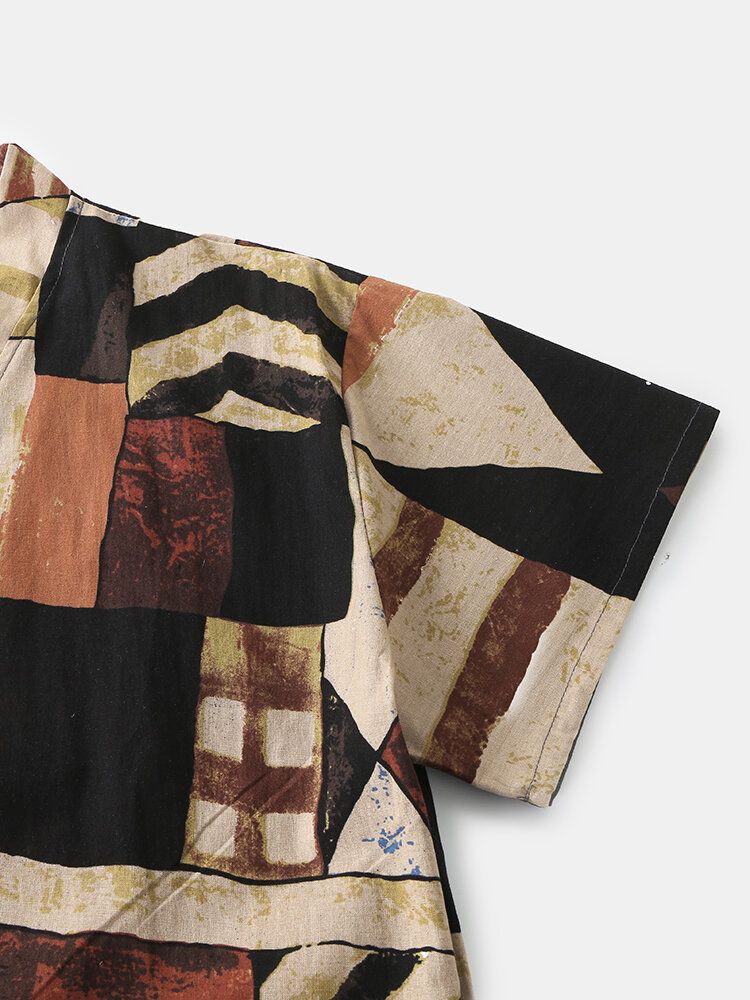 Patchwork-pyjama Mit V-ausschnitt Und Taschen Für Herren Sauna-anzug