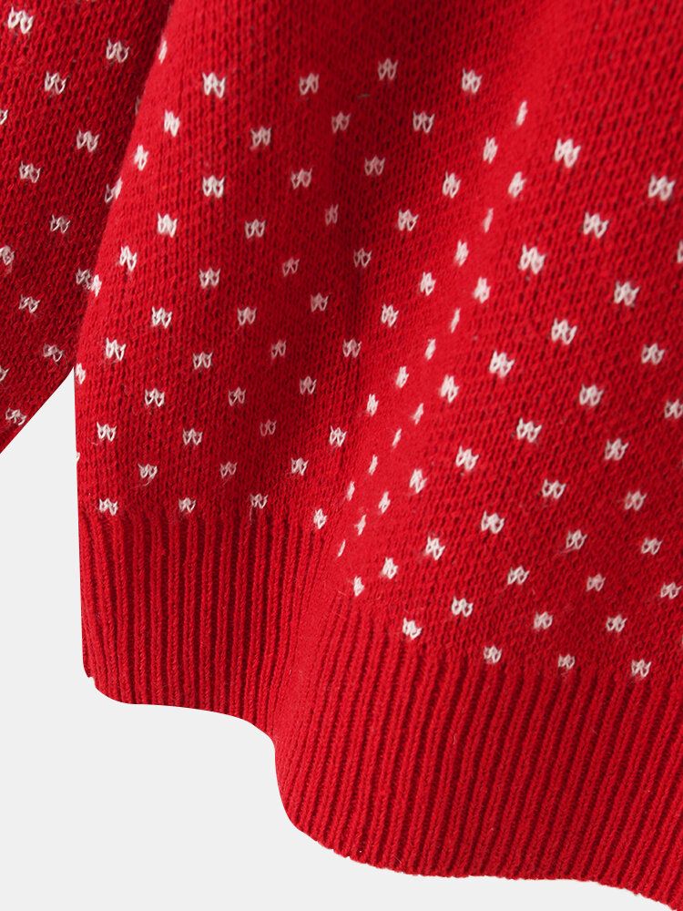 Frauen-weihnachtsren-schneeflocke-muster O-nekc Langarm-strickpullover