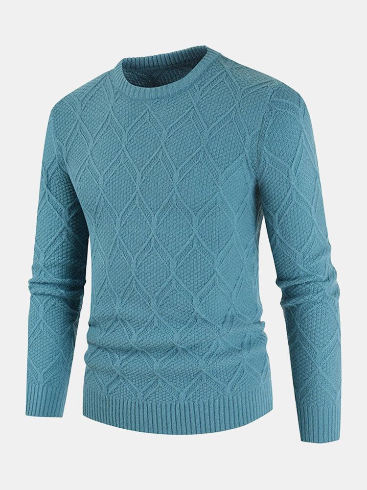 Gestrickter Rundhals-langarm-pullover Mit Grafik Für Herren