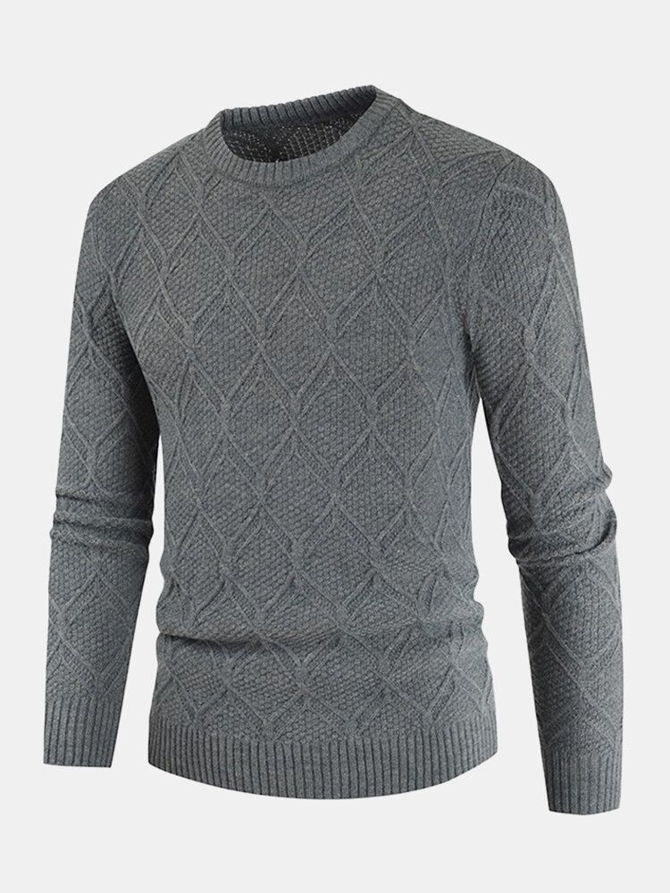 Gestrickter Rundhals-langarm-pullover Mit Grafik Für Herren