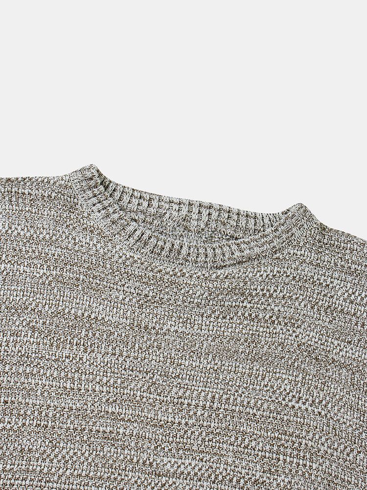 Herren-strickpullover Mit Rundhalsausschnitt Und Langen Ärmeln Im Farbblockdesign