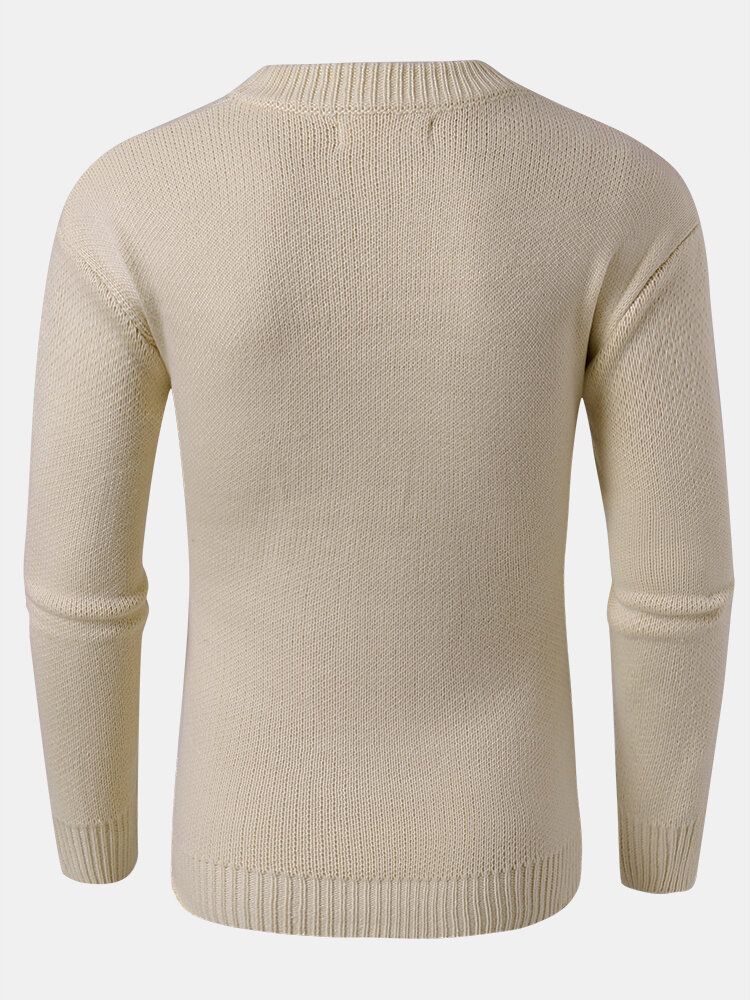 Langärmlige Lässige Pullover Mit Fruchtstrickmuster Für Herren