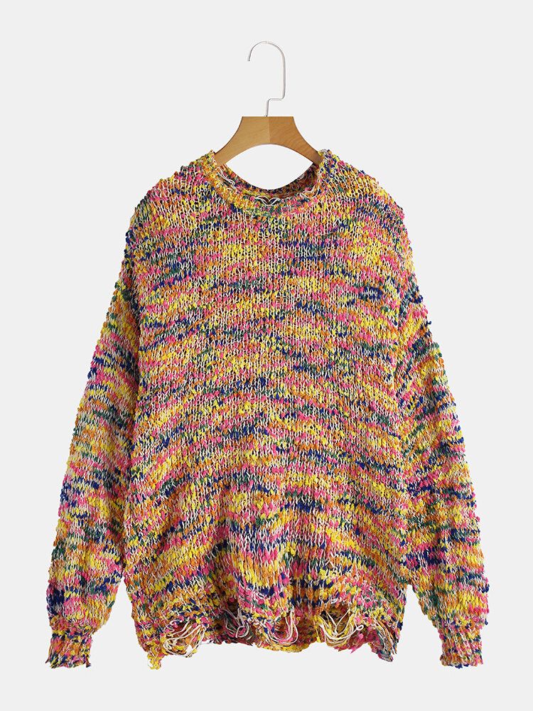 Lose Camouflage-pullover Mit Rundhalsausschnitt Für Damen