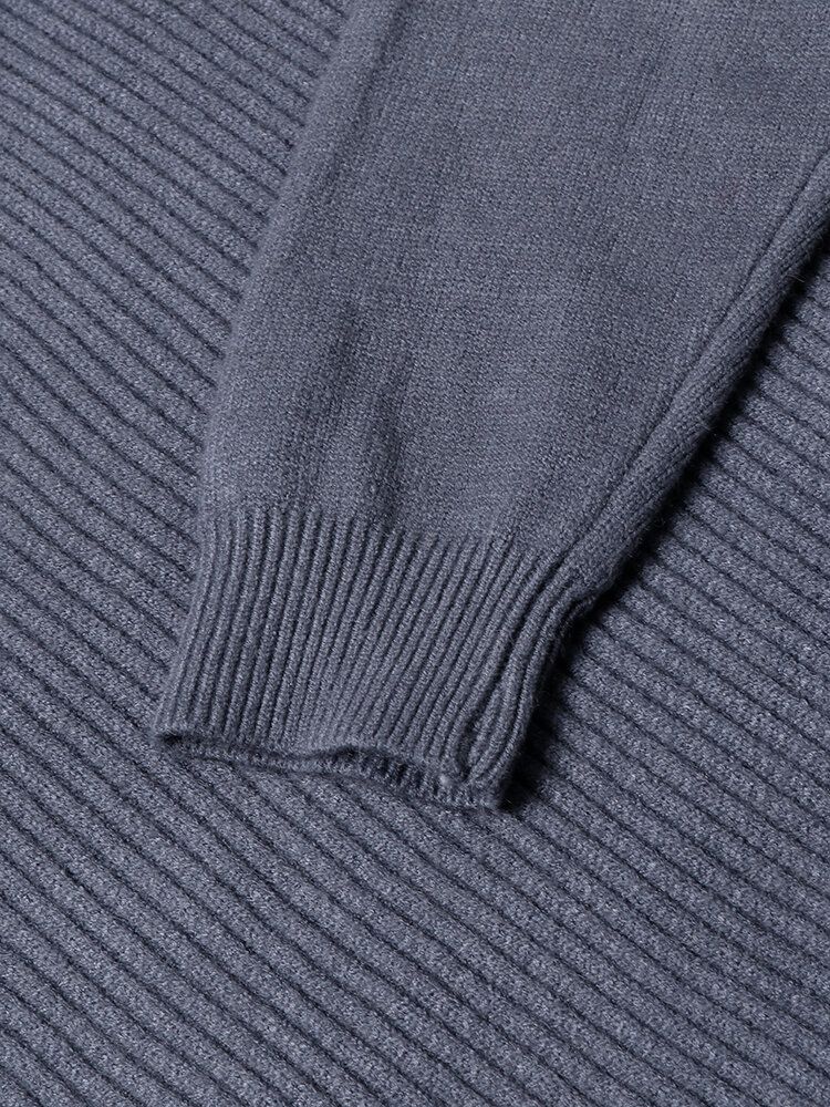 Warme Strickpullover Für Herren Mit Einfarbiger Textur