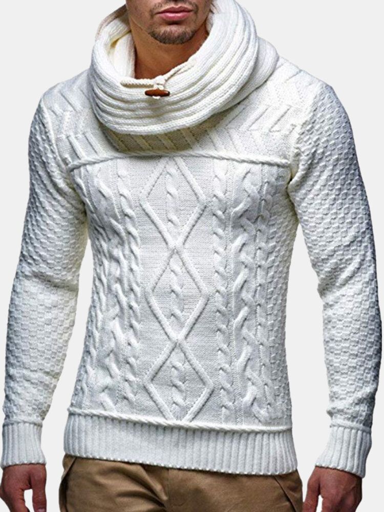 Warmer Langarm-strickpullover Mit Rollkragen Für Herren