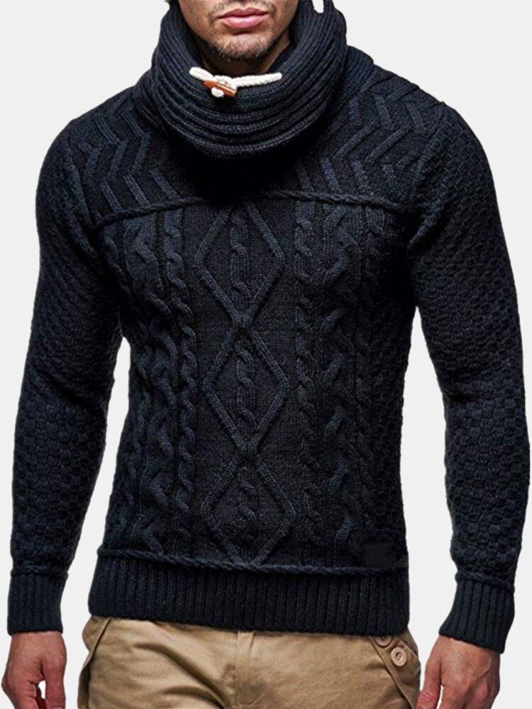 Warmer Langarm-strickpullover Mit Rollkragen Für Herren