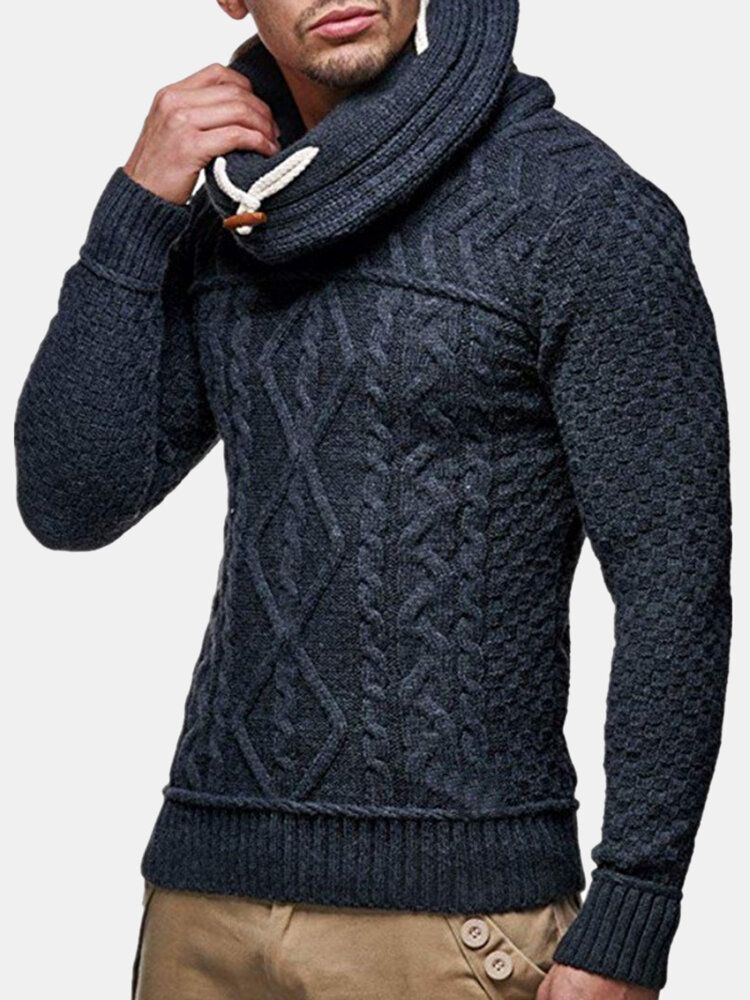 Warmer Langarm-strickpullover Mit Rollkragen Für Herren