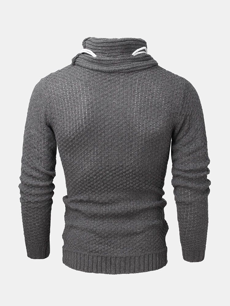 Warmer Langarm-strickpullover Mit Rollkragen Für Herren