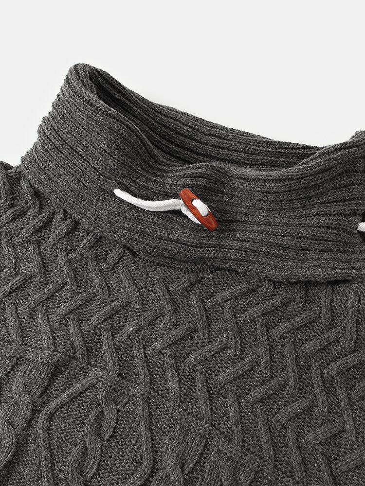 Warmer Langarm-strickpullover Mit Rollkragen Für Herren