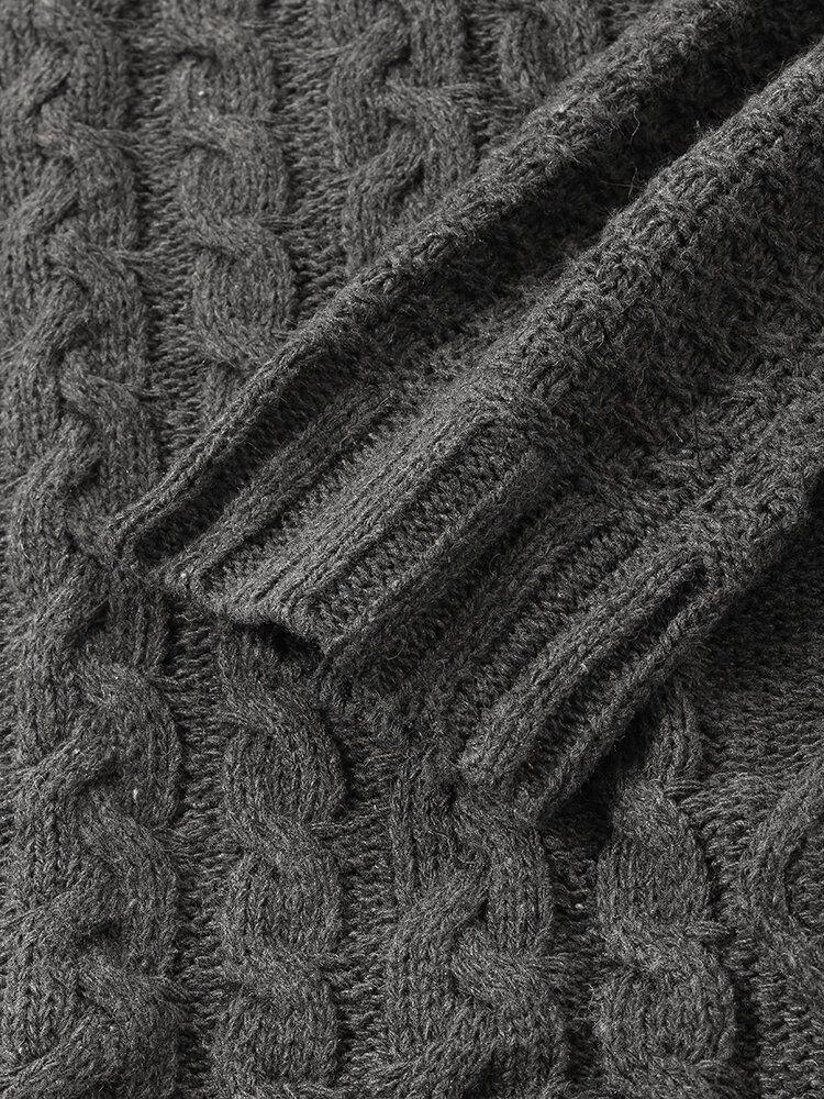 Warmer Langarm-strickpullover Mit Rollkragen Für Herren