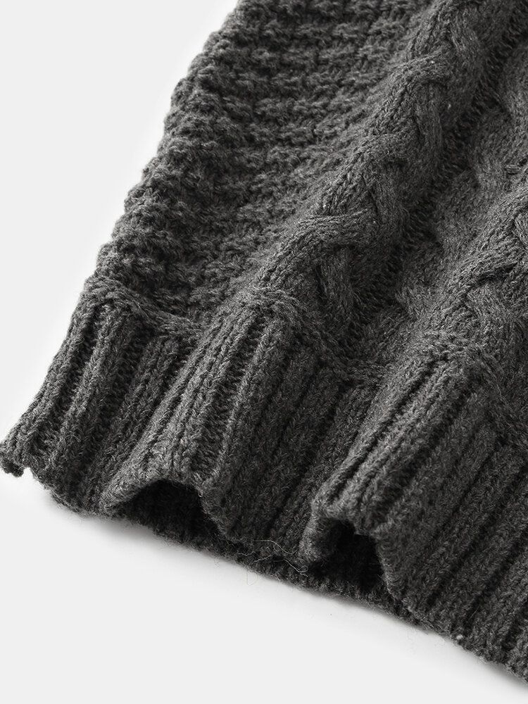 Warmer Langarm-strickpullover Mit Rollkragen Für Herren