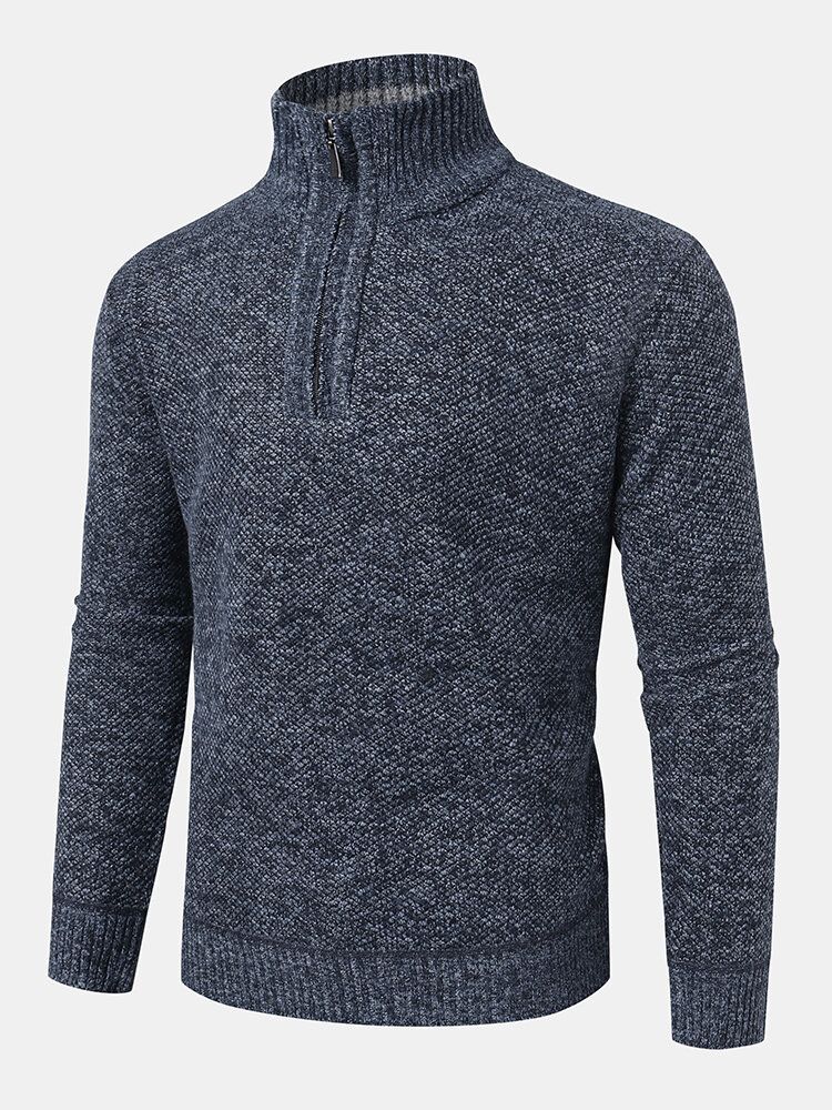 Warmer Vintage-strickpullover Mit Stehkragen Und Langen Ärmeln Für Herren