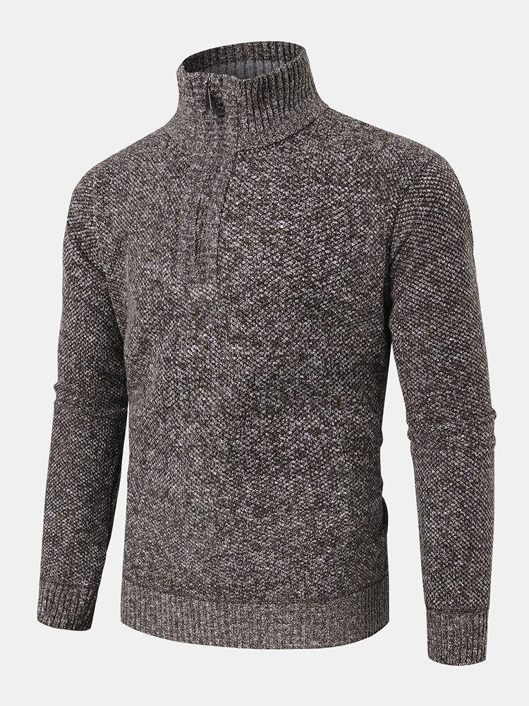 Warmer Vintage-strickpullover Mit Stehkragen Und Langen Ärmeln Für Herren