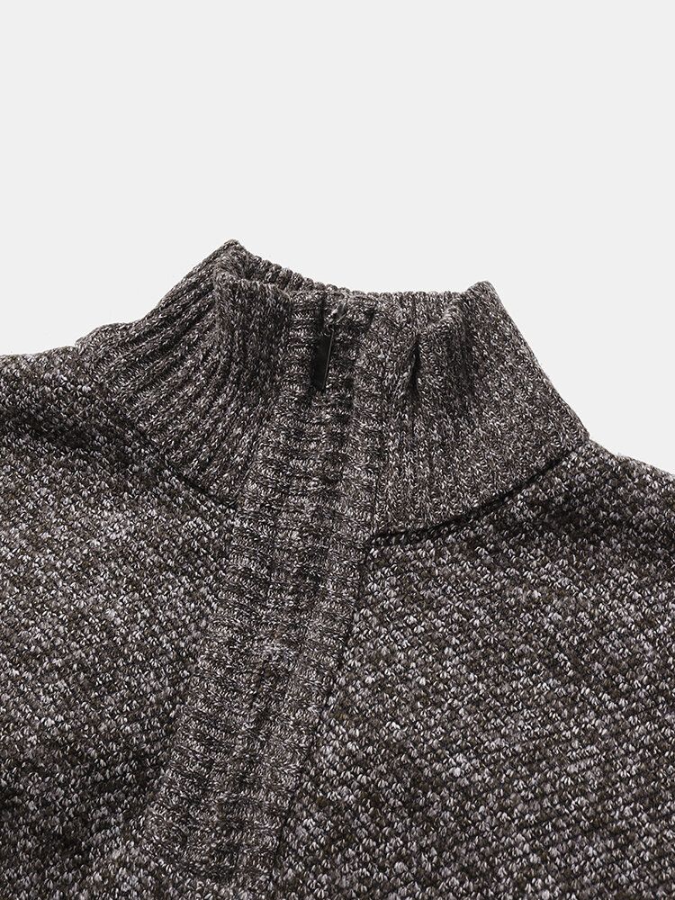 Warmer Vintage-strickpullover Mit Stehkragen Und Langen Ärmeln Für Herren