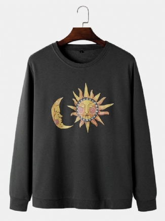 Baumwoll-sweatshirts Mit Rundem Ausschnitt Und Rundhalsausschnitt Von Sun Moon Celestial Graphic Für Herren