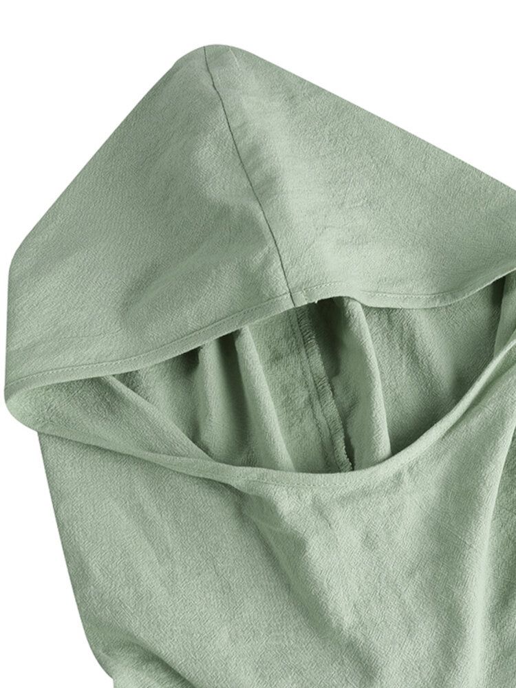 Damen Hoodie Aus 100 % Baumwolle Einfarbig Mit Breitem Kragen Und Knopfmanschetten