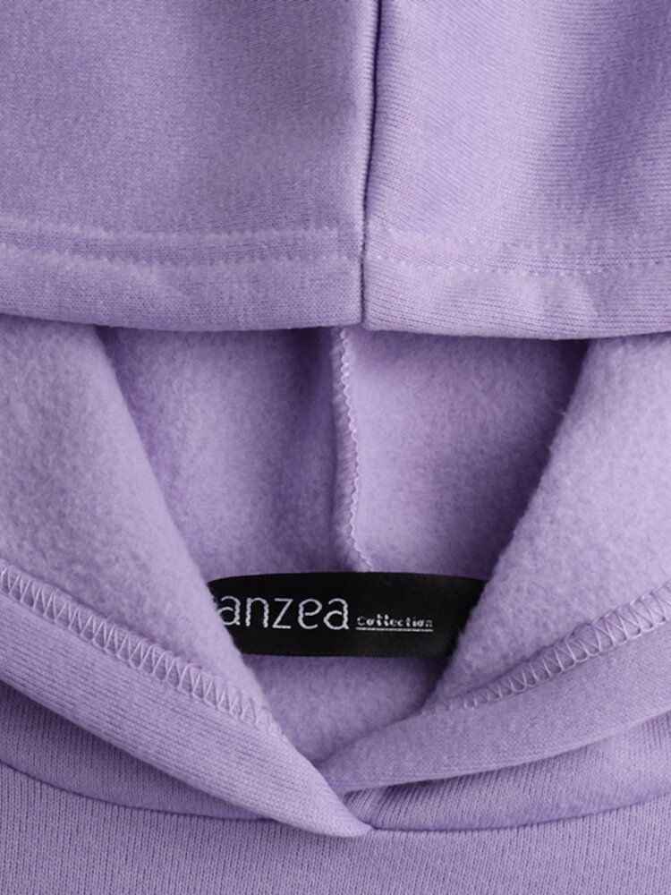 Damen Kapuzen-sweatshirt Mit Festem Seitenreißverschluss Und Tasche