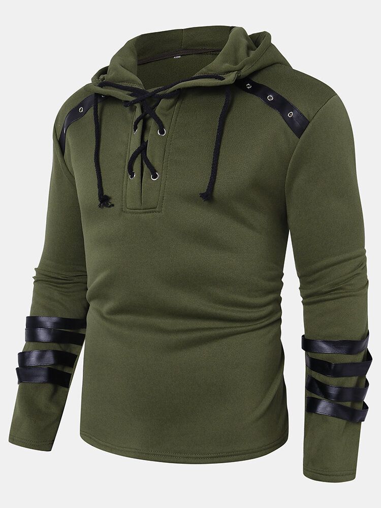 Designer-hoodie Mit Kordelzugkragen Langen Ärmeln Und Details