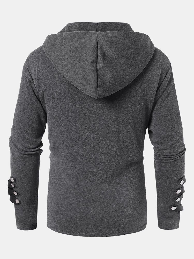 Designer-hoodie Mit Kordelzugkragen Langen Ärmeln Und Details