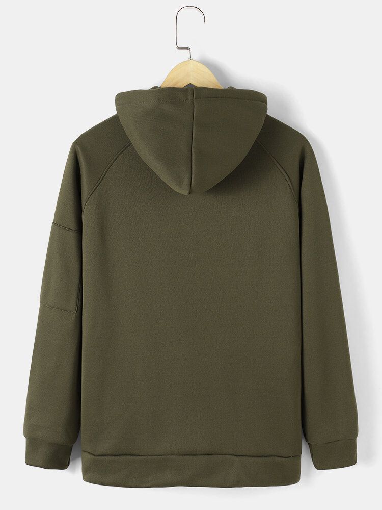 Einfarbiger Basic-style Herren-hoodie Mit Reißverschluss An Den Ärmeln Und Taschendetail