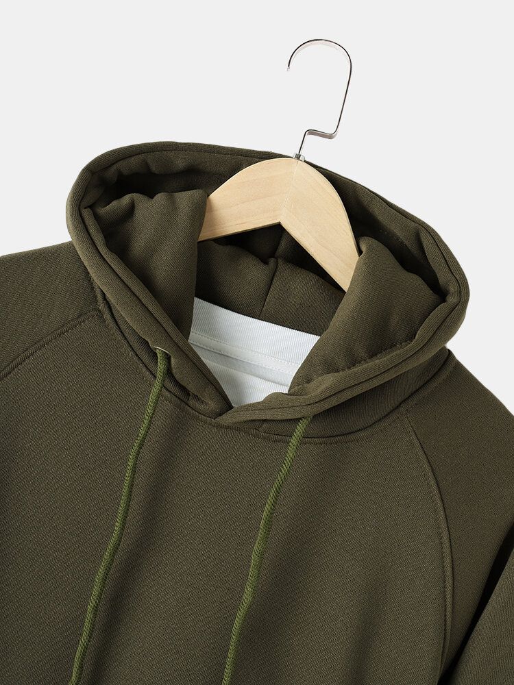 Einfarbiger Basic-style Herren-hoodie Mit Reißverschluss An Den Ärmeln Und Taschendetail