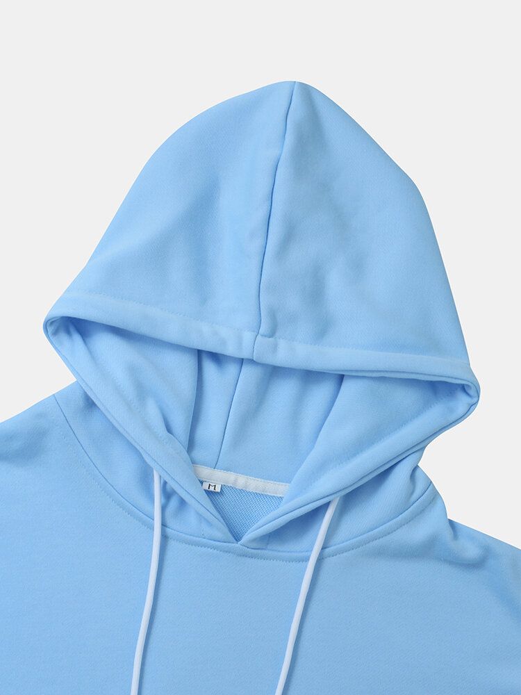 Einfarbiger Niedlicher Panda-kordelzug Für Herren Lockerer Lässiger Hoodie