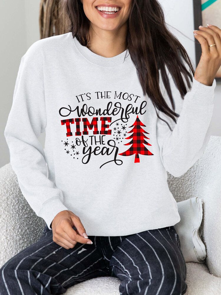 Frauen-weihnachtsbrief-druck-o-ansatz-tropfen-schulter-lose Pullover-sweatshirts