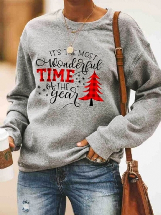 Frauen-weihnachtsbrief-druck-o-ansatz-tropfen-schulter-lose Pullover-sweatshirts