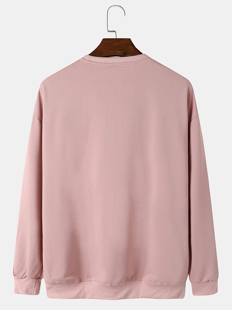 Freizeit-sweatshirt Mit Figurbetontem Saum Japanischer Buchstabe Rose