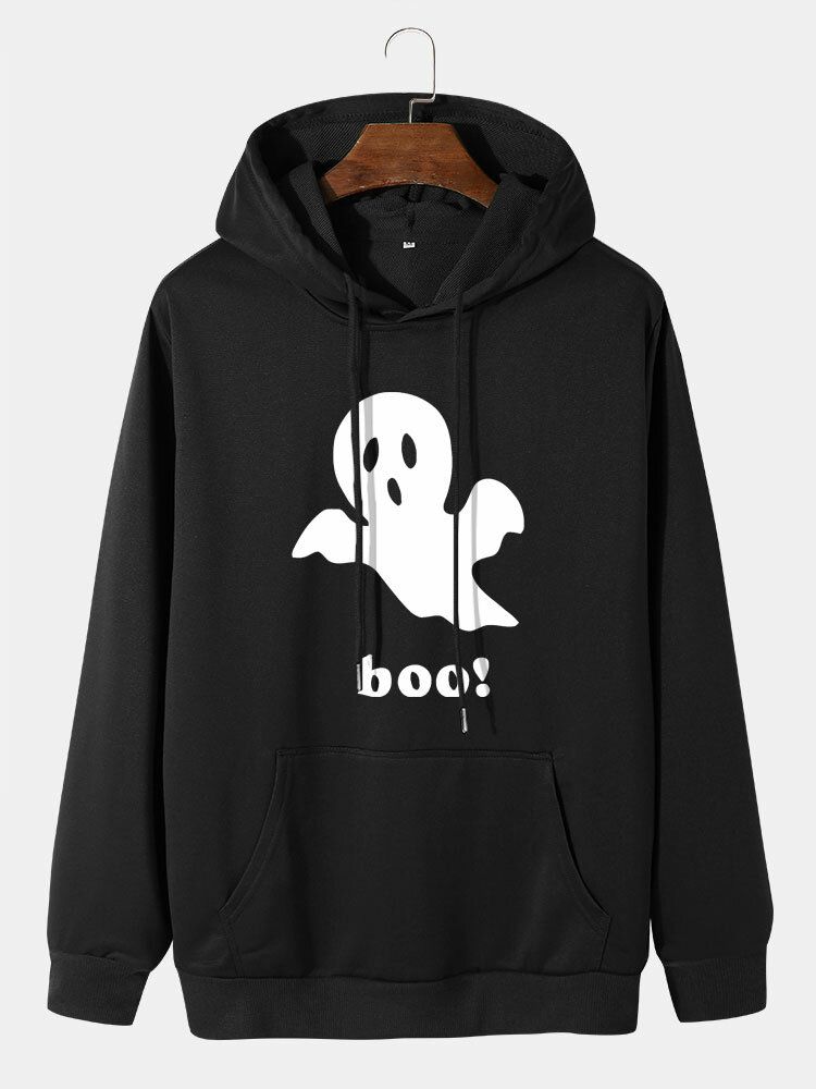 Halloween-geist-karikatur-beiläufige Hoodies Der Männer