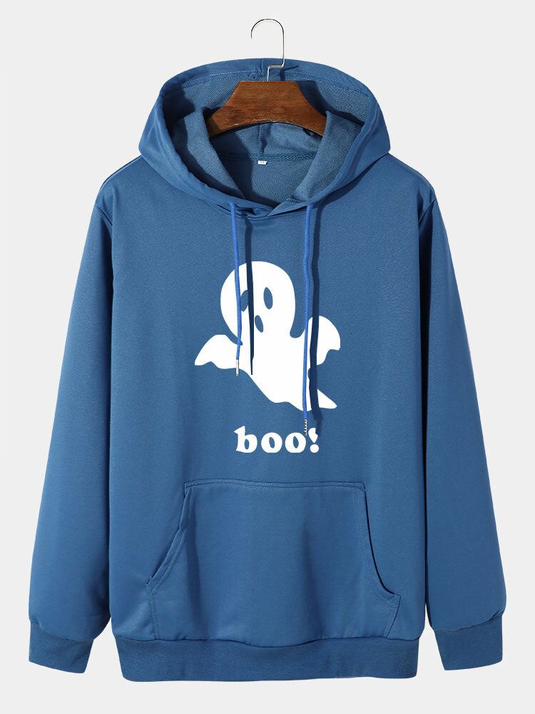 Halloween-geist-karikatur-beiläufige Hoodies Der Männer