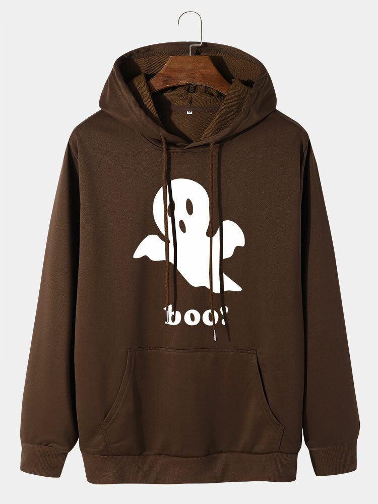 Halloween-geist-karikatur-beiläufige Hoodies Der Männer