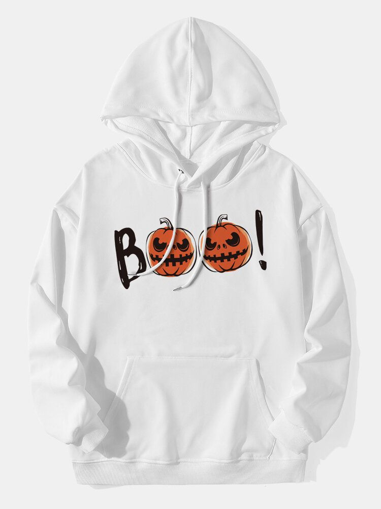 Halloween-hoodies Mit Cartoon-kürbis Und Kängurutasche Für Herren