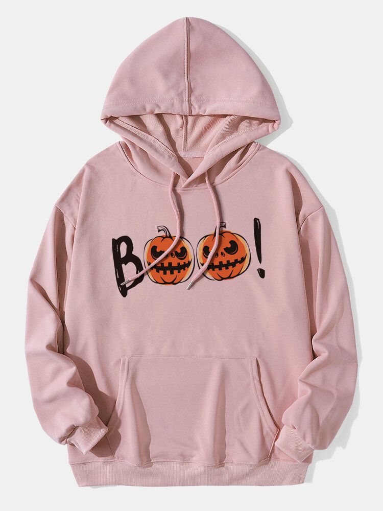 Halloween-hoodies Mit Cartoon-kürbis Und Kängurutasche Für Herren