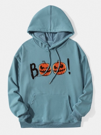 Halloween-hoodies Mit Cartoon-kürbis Und Kängurutasche Für Herren