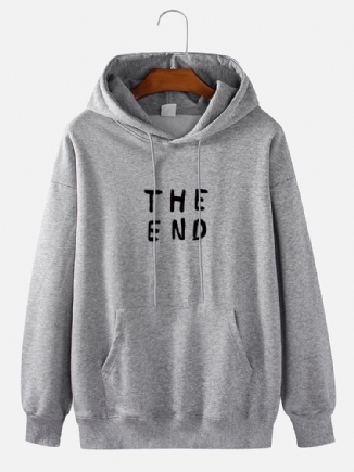 Herren 100 % Baumwolle The End Letter Print Einfarbiger Tages-hoodie