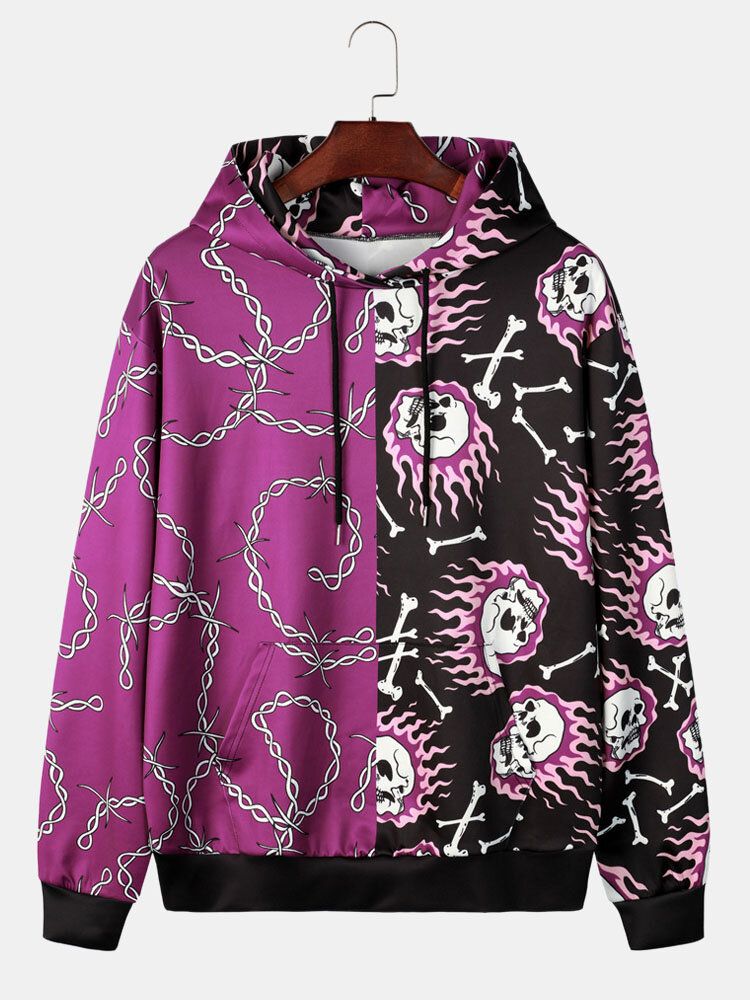 Herren Halloween Evil Cartoon Patchwork Hoodies