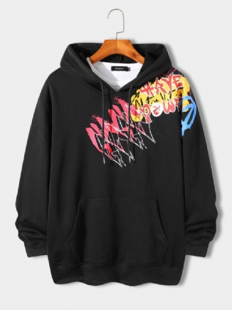 Herren Hoodie Mit Buntem Graffiti-print