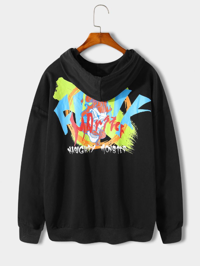 Herren Hoodie Mit Graffiti-print Hinten