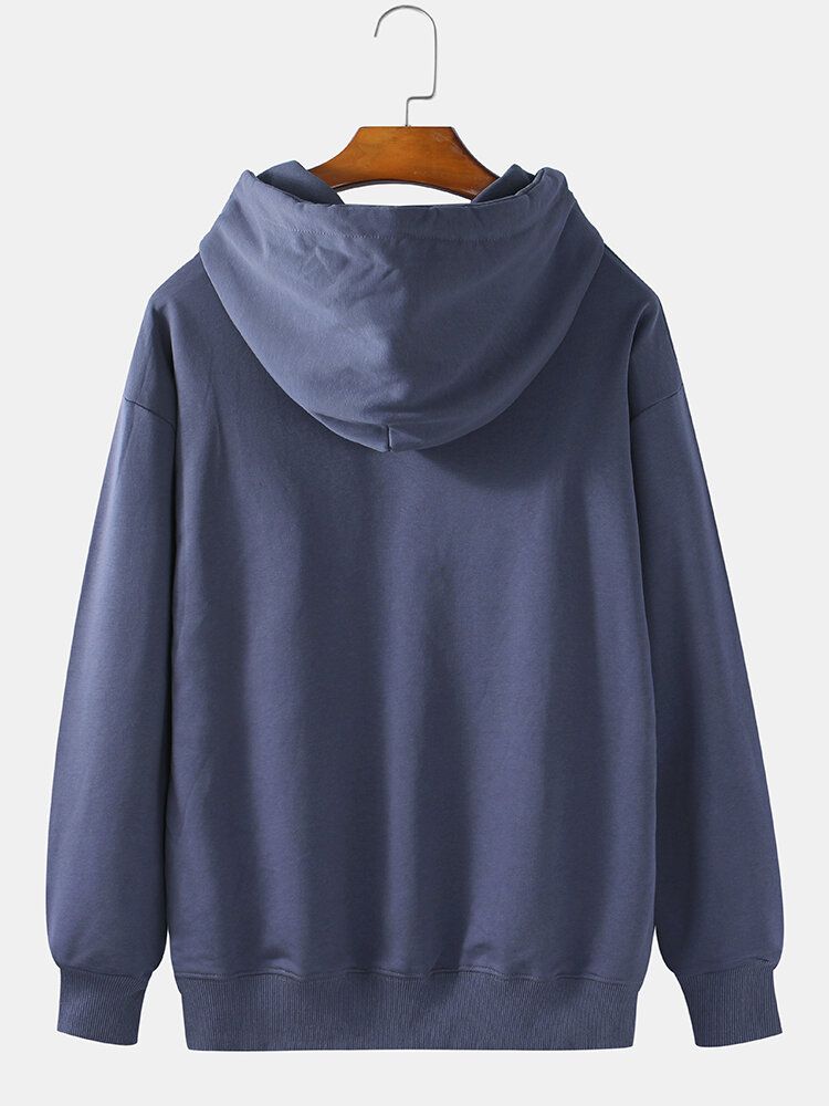 Herren-hoodie Mit Mechanischem Bärendruck Aus Baumwolle Mit Täglichem Kordelzug